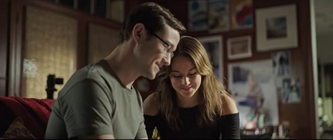 Gordon-Levitt i Woodley kao Edward Snowden i Lindsay Mills Foto: Official Trailer - YouTube